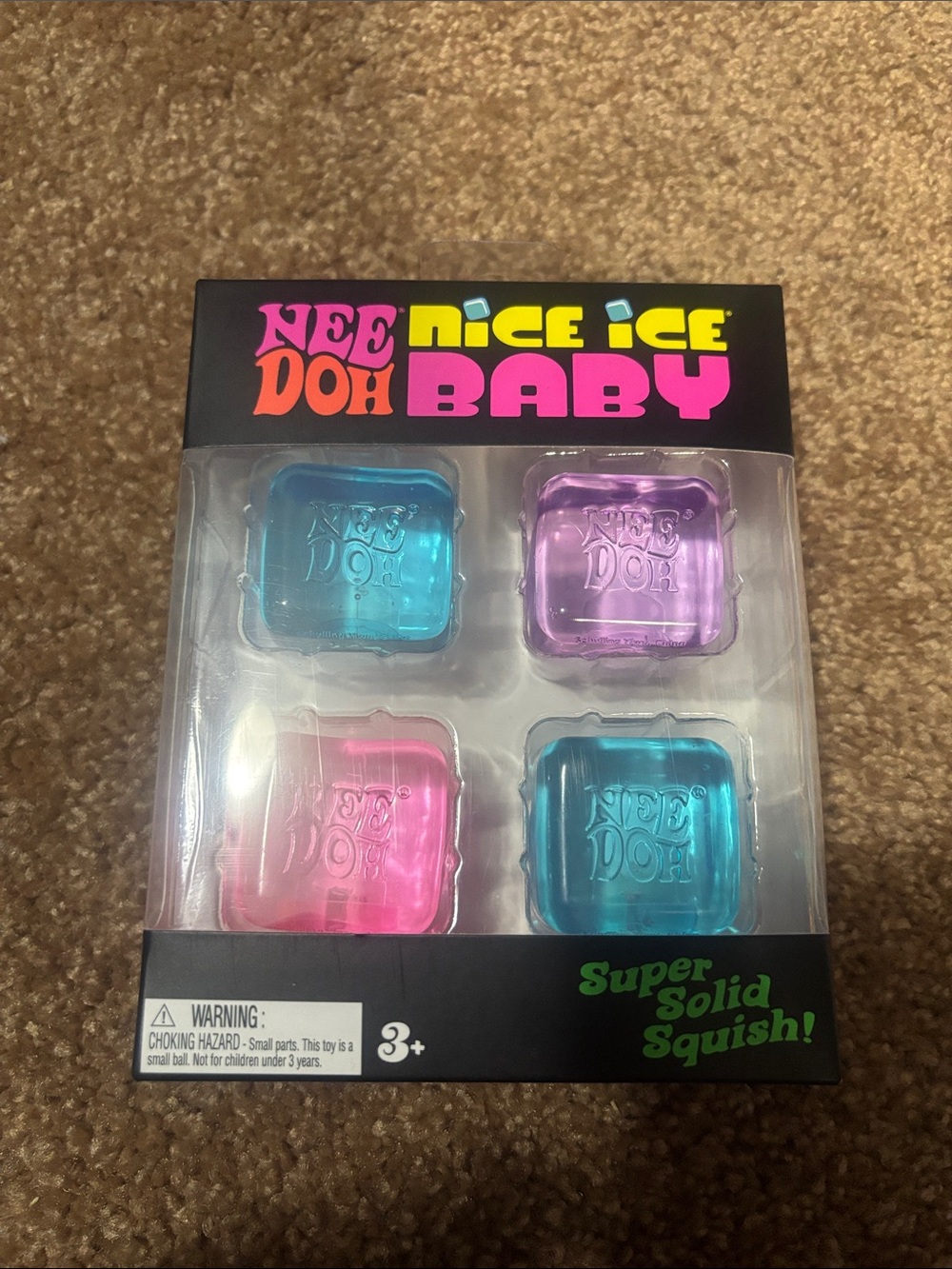 NeeDoh Nice Ice Baby 4-Pack Sensory Squish Toys in Blue, Purple & Pink